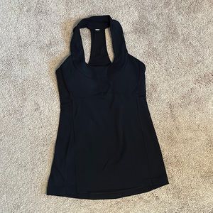 Lululemon black workout tank with built in bra